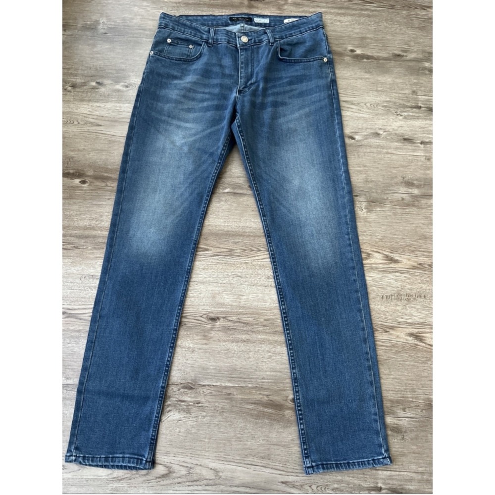 Ron Tomson Amsterdam Jeans Mens 36x34 Straight Tapered Fit Stretch Designer LA